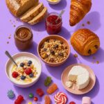 Tartines, muesli, viennoiseries, bonbons